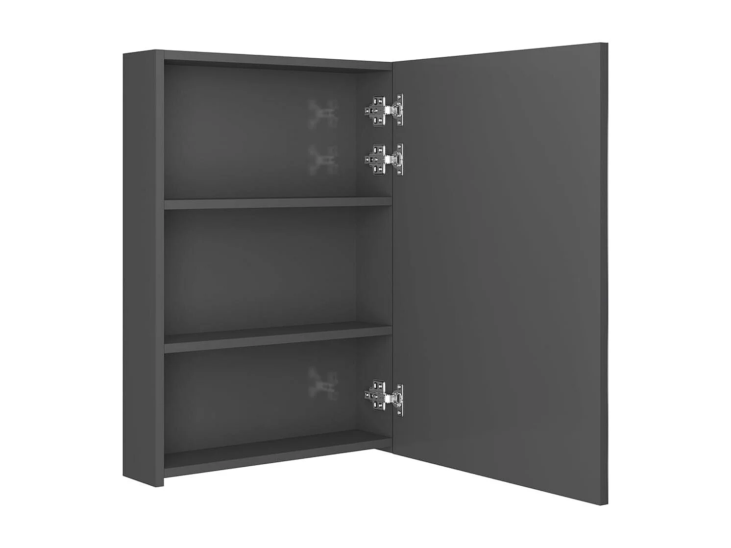 Armoire de salle de bain à miroir LED gris brillant 50x13x70 cm FR34867