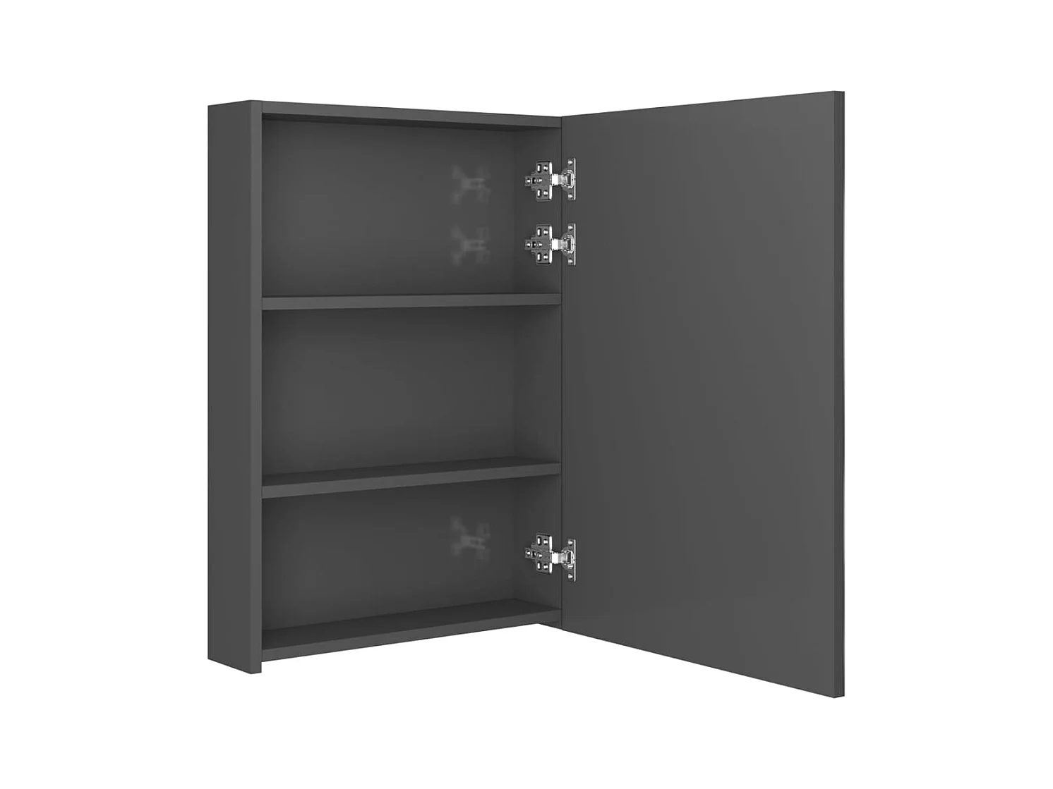Armoire de salle de bain à miroir LED gris brillant 50x13x70 cm FR34867
