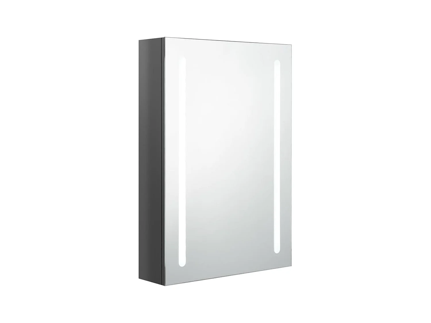 Armoire de salle de bain à miroir LED gris brillant 50x13x70 cm FR34867