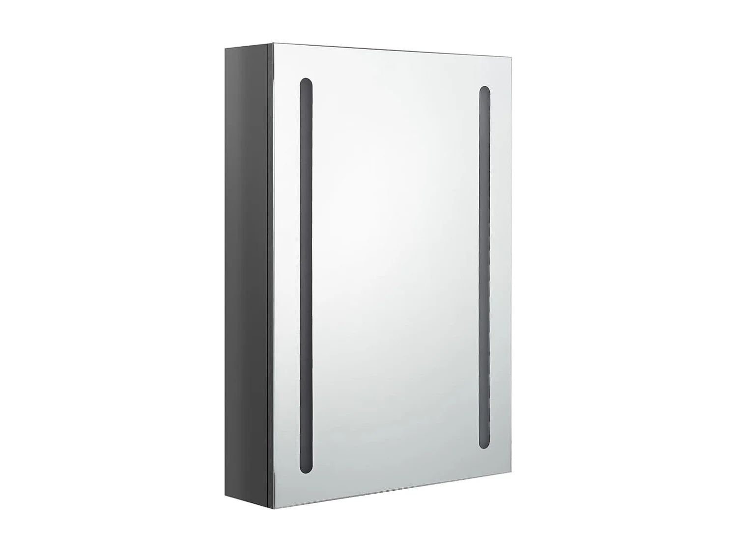 Armoire de salle de bain à miroir LED gris brillant 50x13x70 cm FR34867