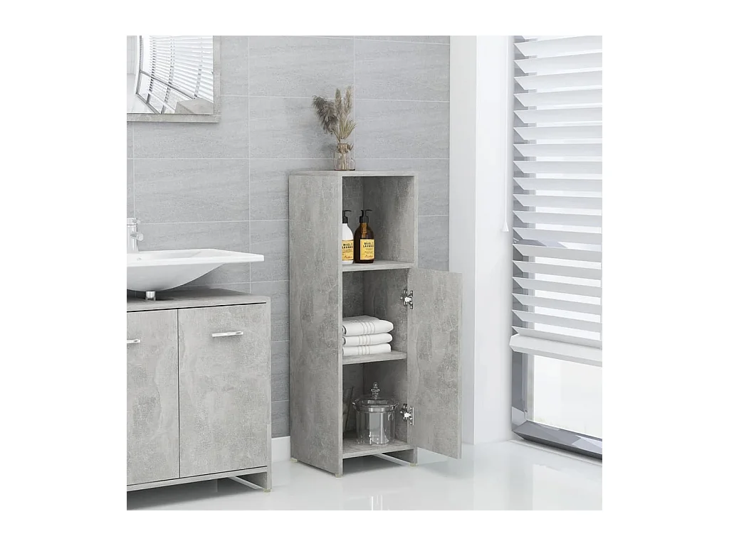 Armoire de salle de bain Gris béton 30x30x95 cm Aggloméré FR57036
