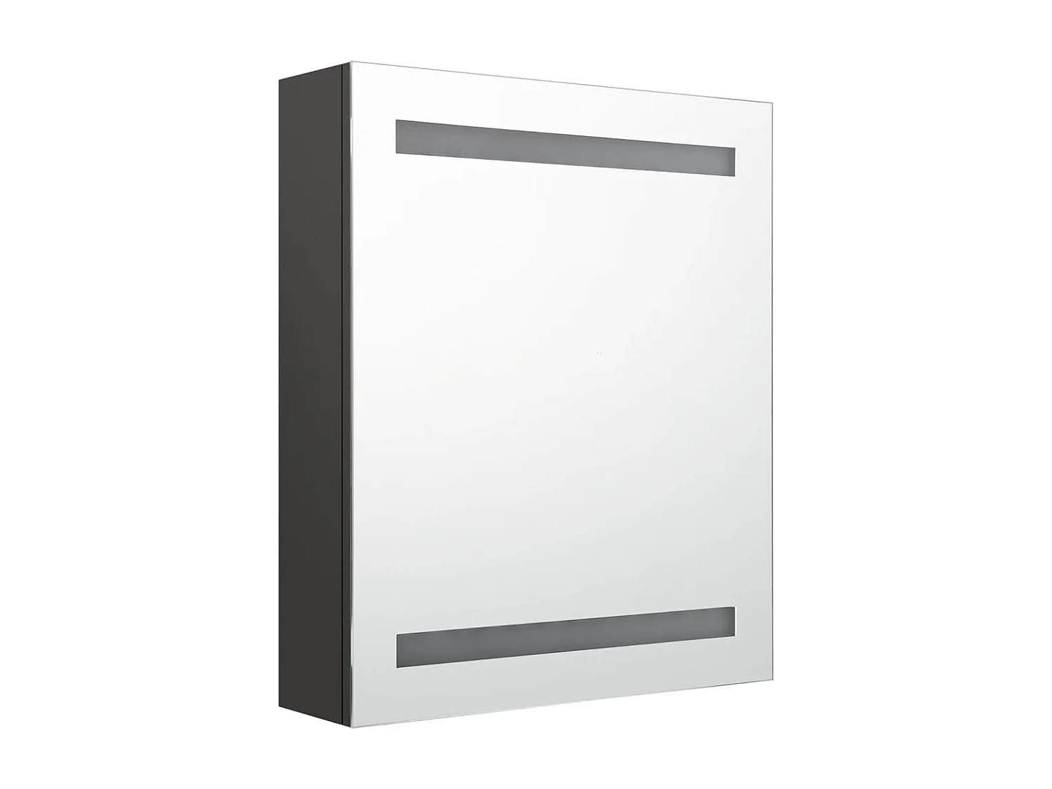 Armoire de salle de bain à miroir LED anthracite 50x14x60 cm FR53061