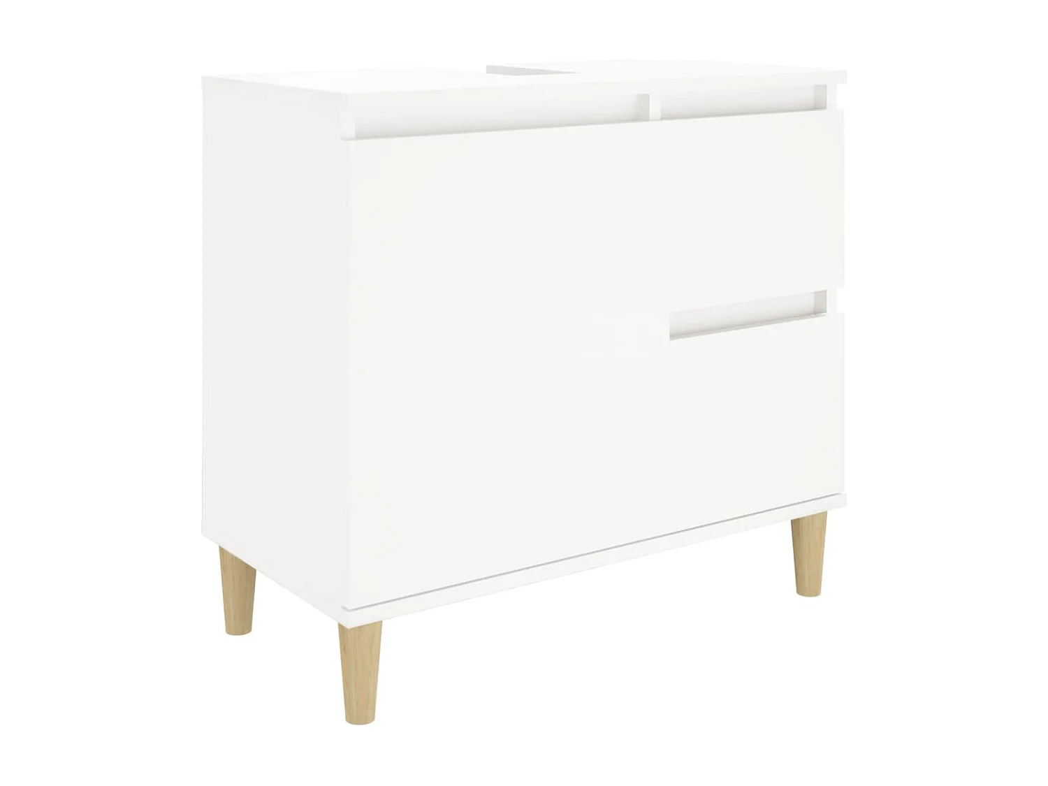 Armoire de salle de bain blanc 65x33x60 cm bois d'ingénierie FR41867