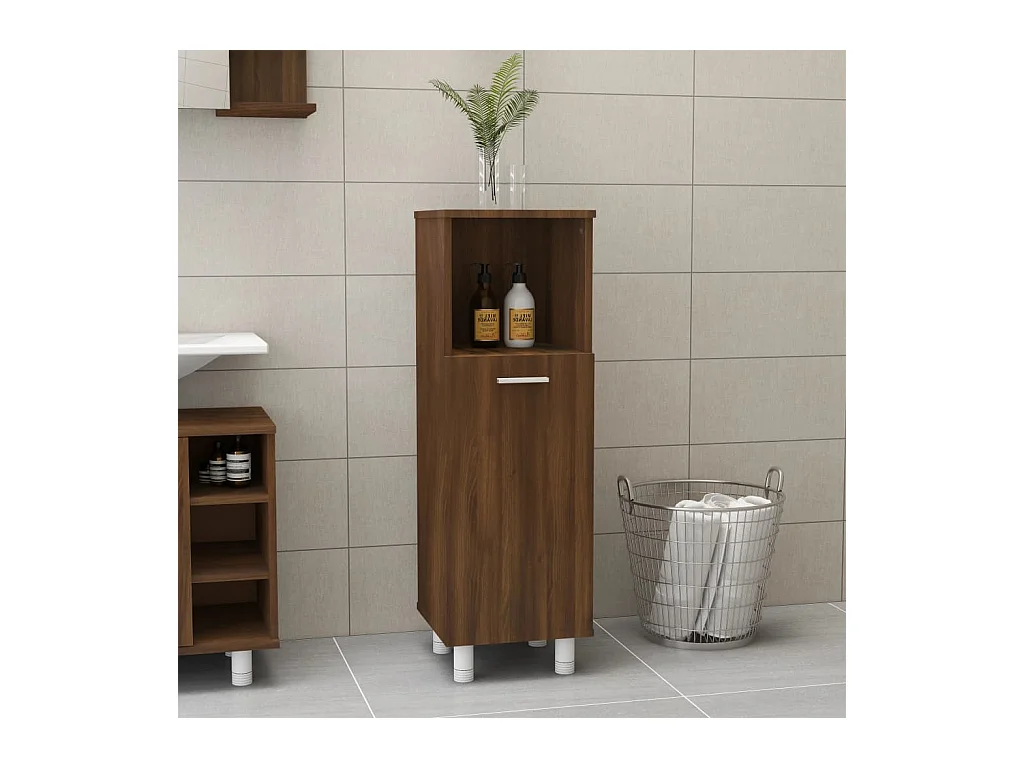 Armoire de bain Chêne marron 30x30x95 cm Bois d'ingénierie FR76159