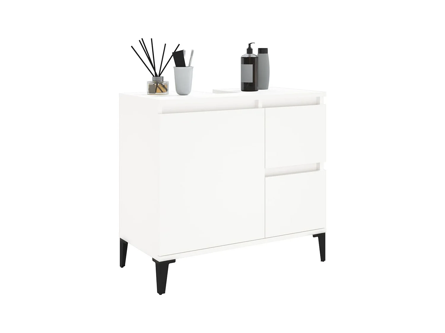 Armario de baño madera contrachapada blanco 65x33x60 cm ES134463