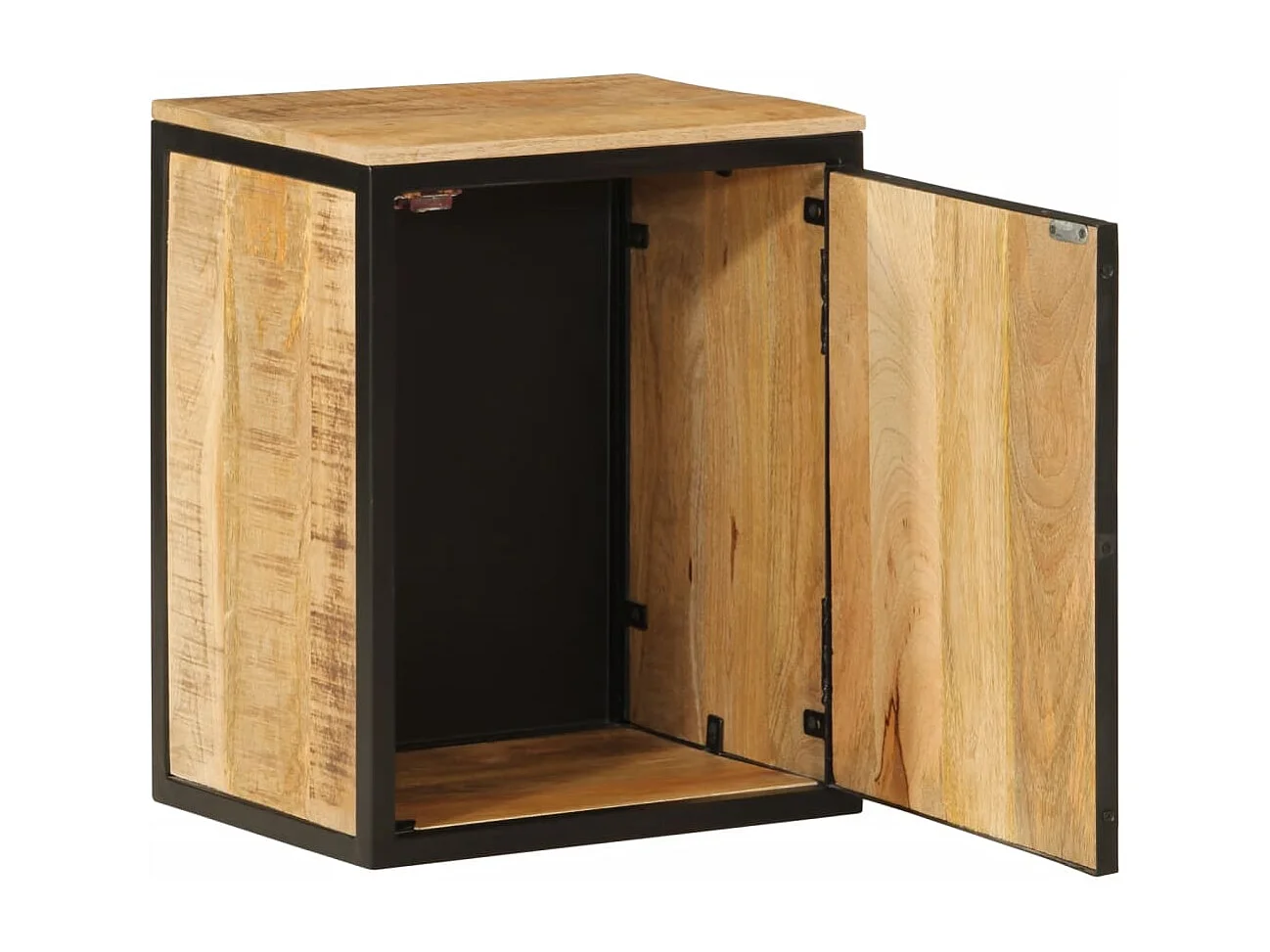 Armoire de salle de bain 40x30x50cm bois massif manguier et fer FR68580