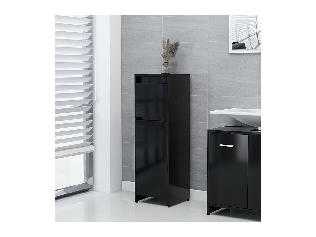 Armoire de salle de bain Noir 30x30x95 cm Aggloméré FR82219