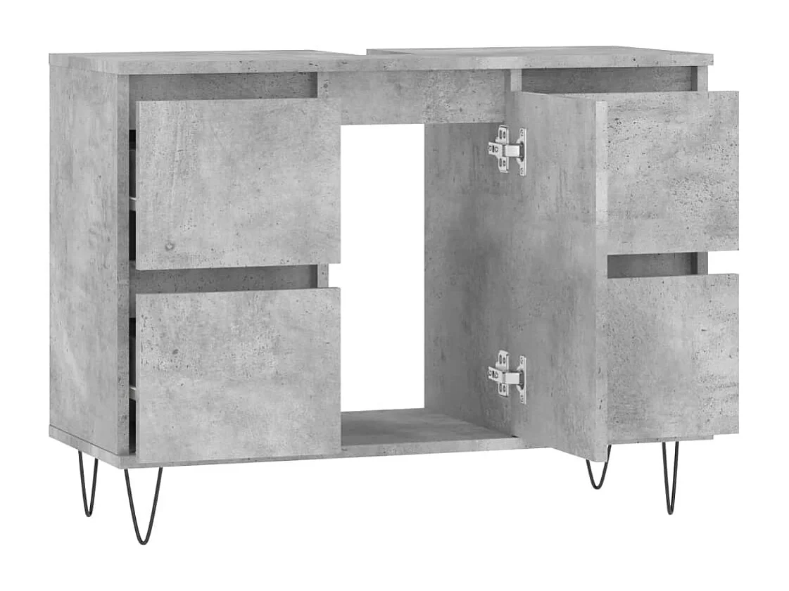 Mueble de baño madera de ingeniería gris hormigón 80x33x60 cm ES480010
