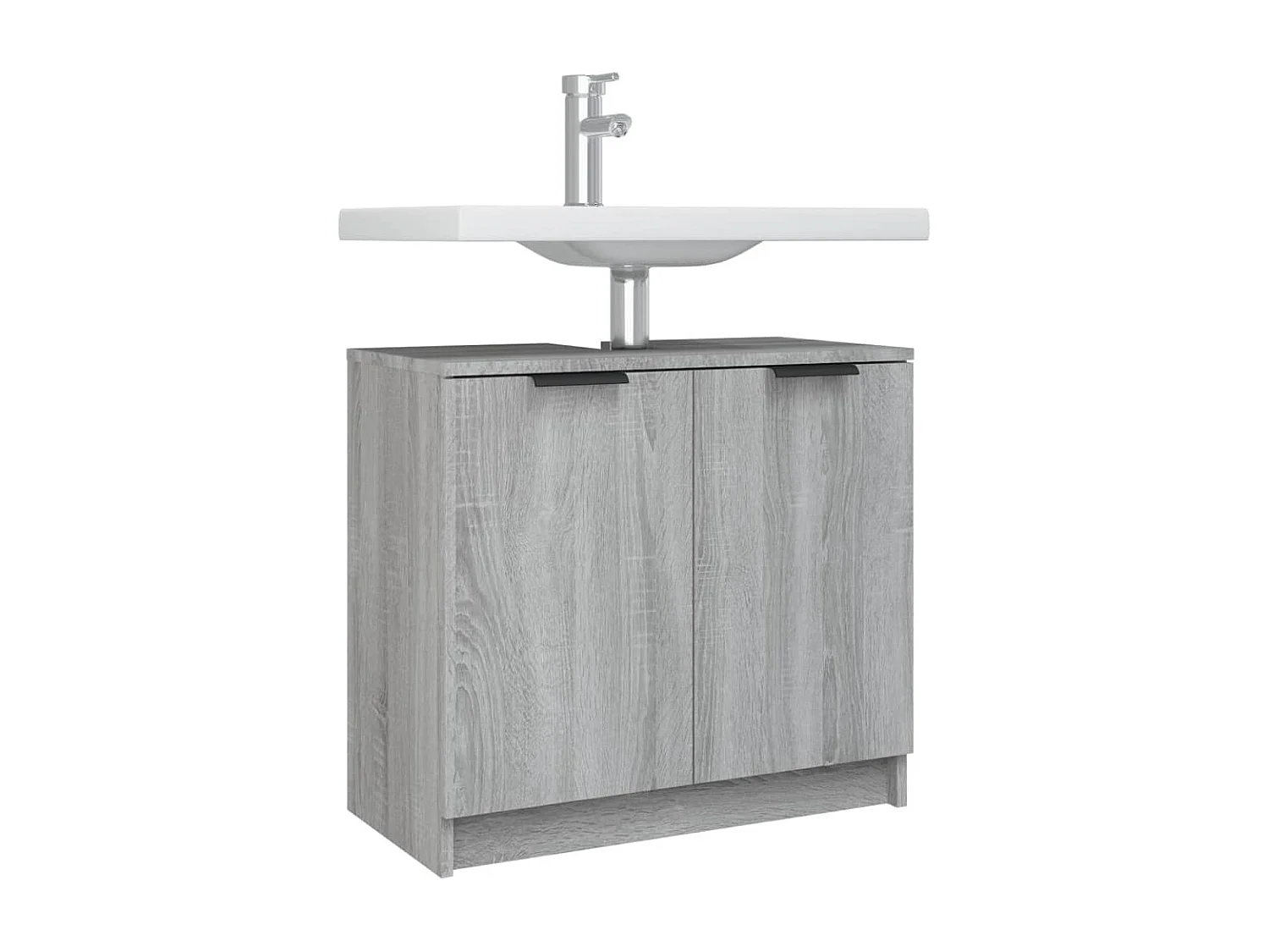 Armario de baño madera contrachapada gris Sonoma 64,5x33,5x59cm ES901763