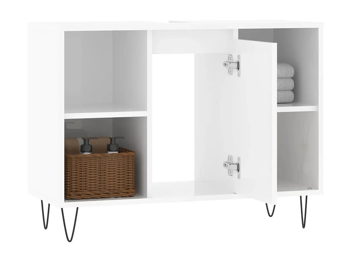 Armoire de salle de bain blanc brillant 80x33x60 cm FR76930