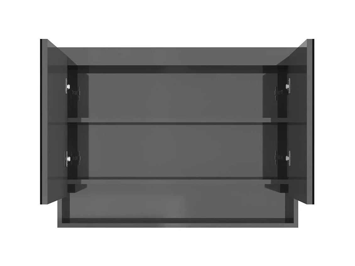 Armario de baño con espejo MDF gris brillante 80x15x60 cm ES278709