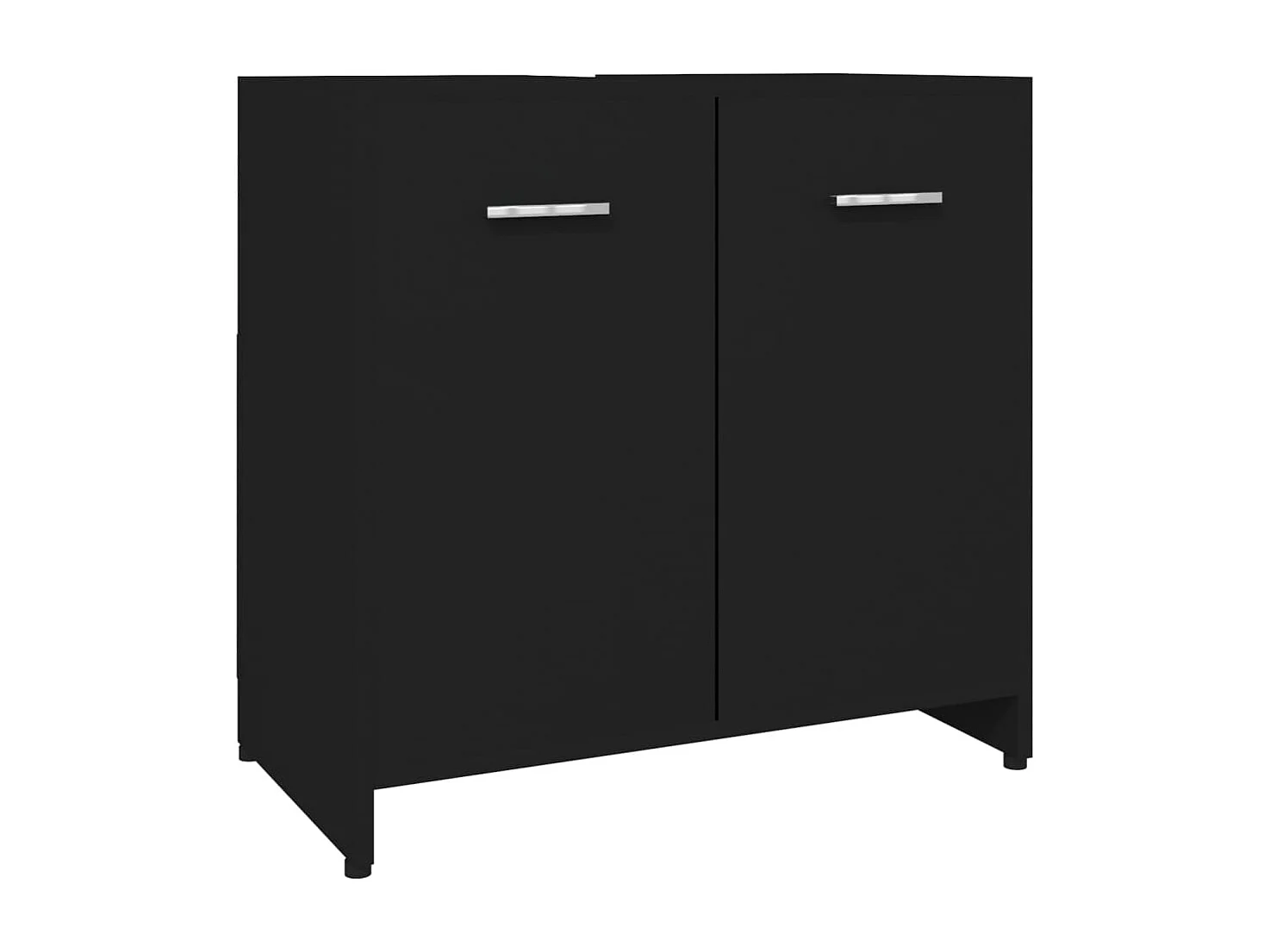 Badkamerkast 60x33x61 cm bewerkt hout zwart BE177006