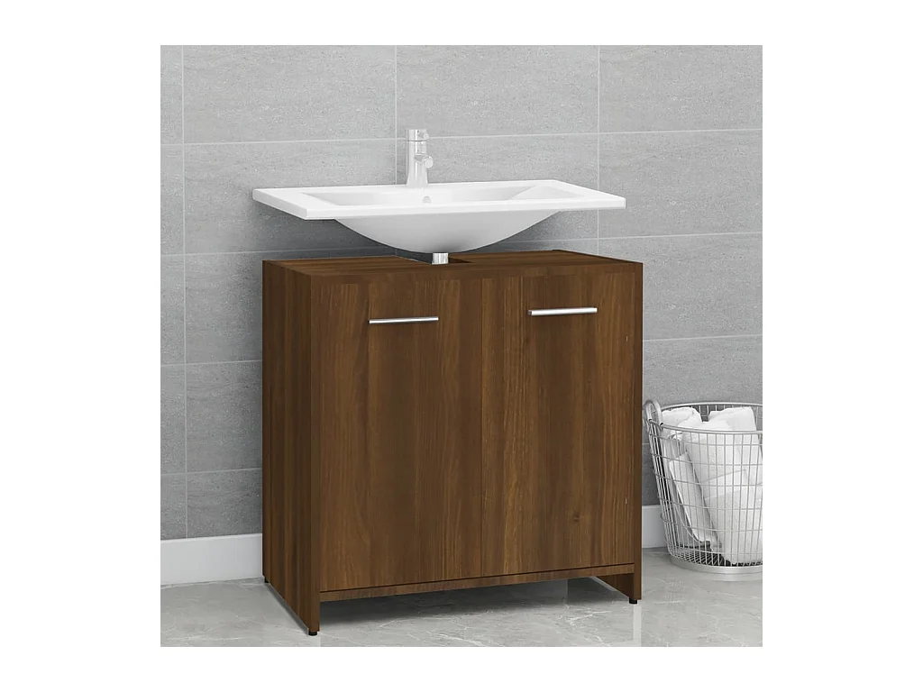 Armoire de bain Chêne marron 60x33x60 cm Bois d'ingénierie FR59000