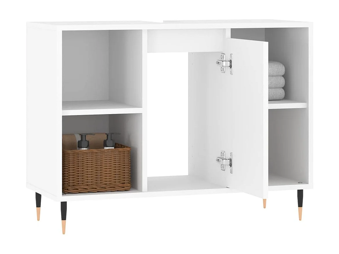 Armoire de salle de bain blanc 80x33x60 cm bois d'ingénierie FR17506