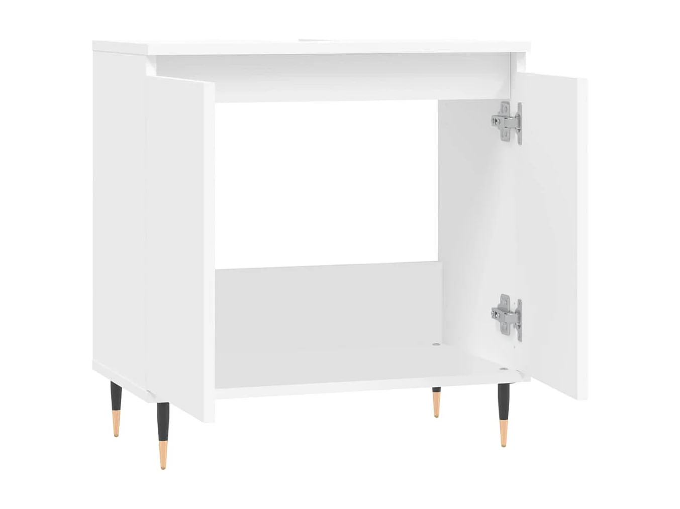 Badkamerkast 58x33x60 cm bewerkt hout wit BE241191