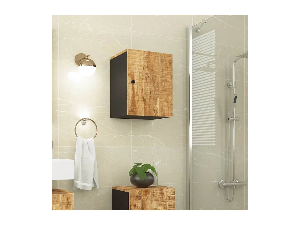 Armoire de salle de bain murale 38x33x48cm bois massif manguier FR84076