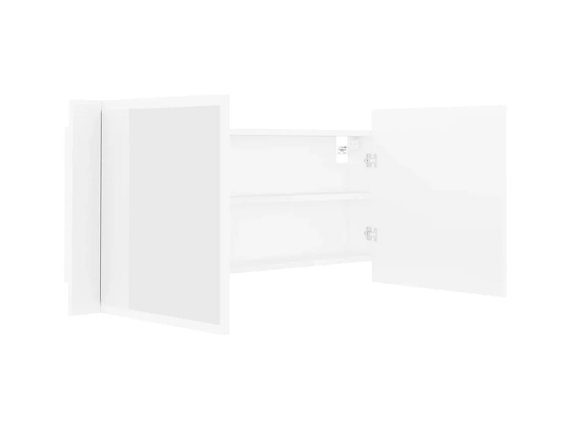 Armoire salle de bain à miroir LED Blanc 100x12x45 cm Acrylique FR27904