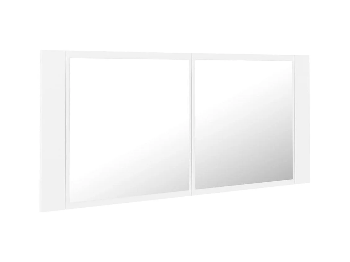 Armoire salle de bain à miroir LED Blanc 100x12x45 cm Acrylique FR27904