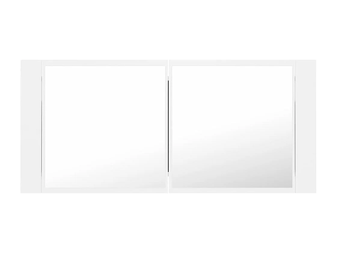 Armário espelhado casa de banho LED 100x12x45cm acrílico branco PT908975