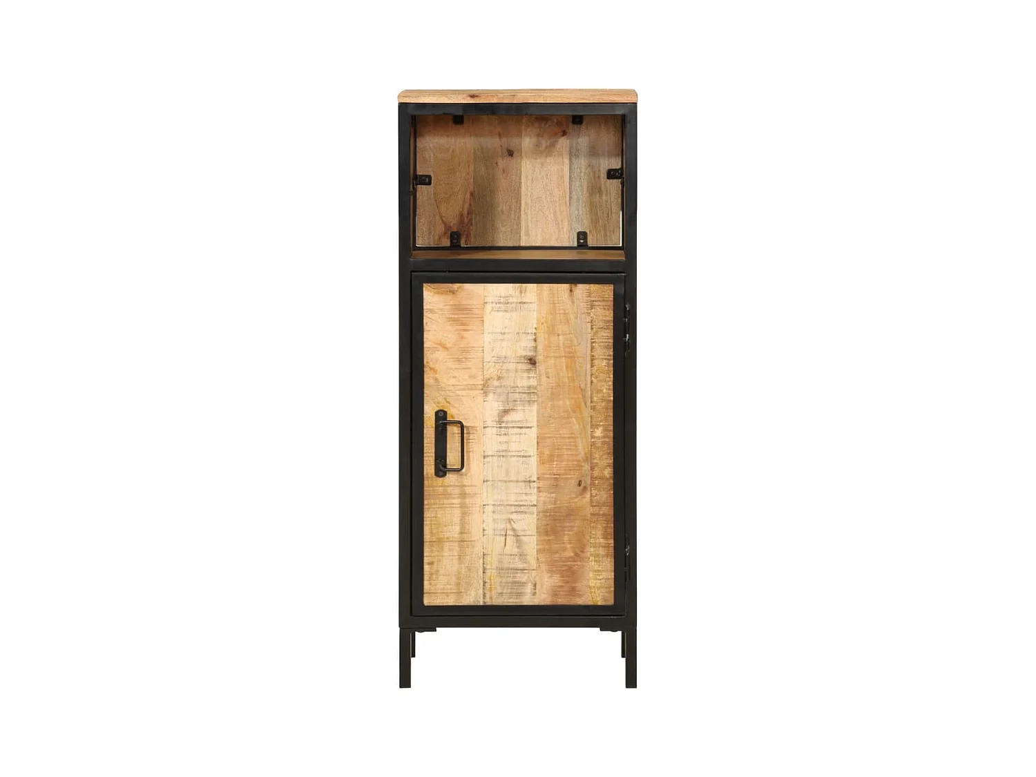 Armoire de salle de bain 40x27x90cm bois massif manguier et fer FR30839