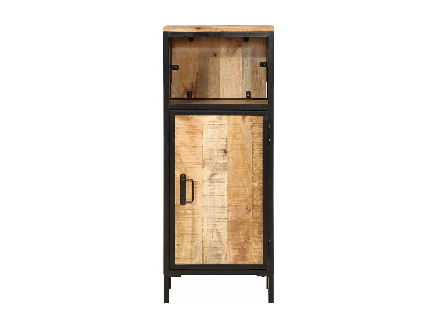 Armoire de salle de bain 40x27x90cm bois massif manguier et fer FR30839