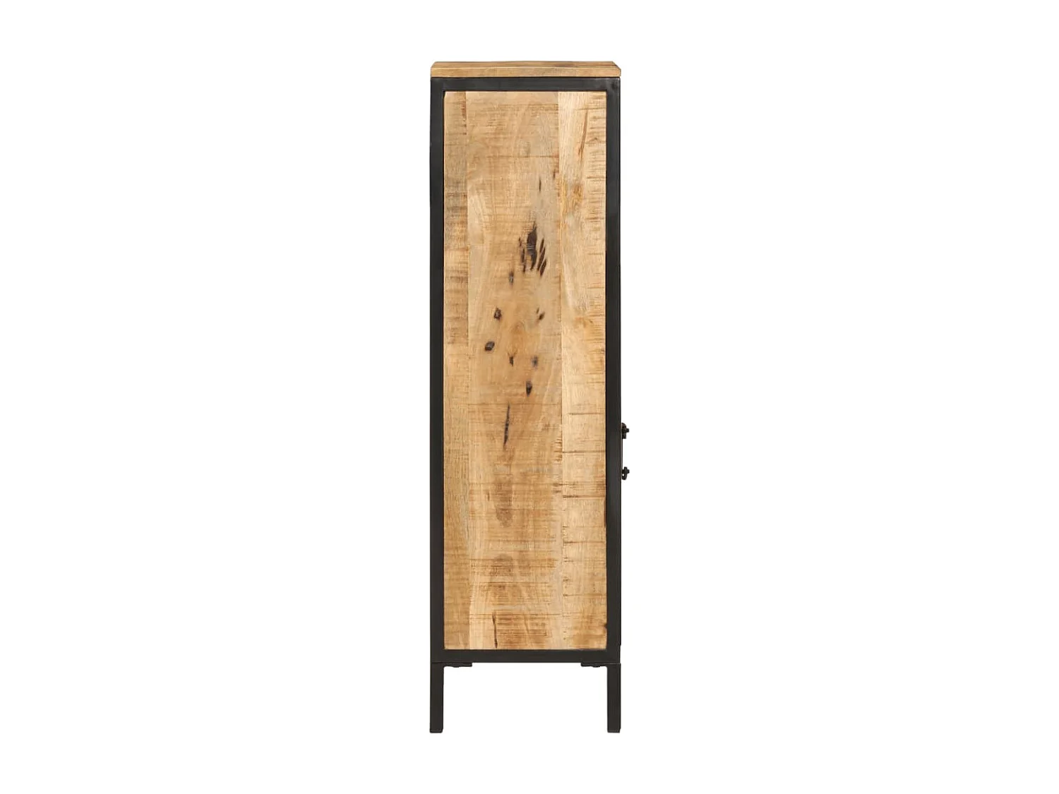 Armoire de salle de bain 40x27x90cm bois massif manguier et fer FR30839