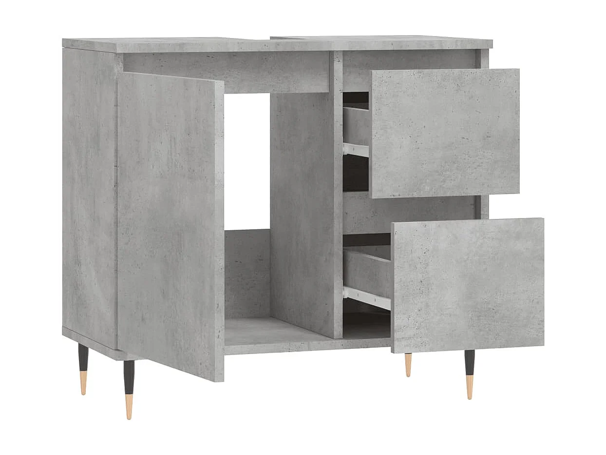 Armoire de salle de bain gris béton 65x33x60 cm FR67224