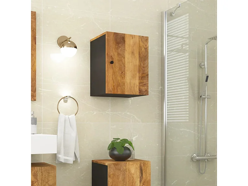 Armoire de salle de bain murale 38x33x48cm bois massif manguier FR55214