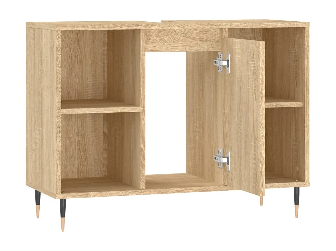Armoire salle de bain chêne sonoma 80x33x60cm bois d'ingénierie FR93494