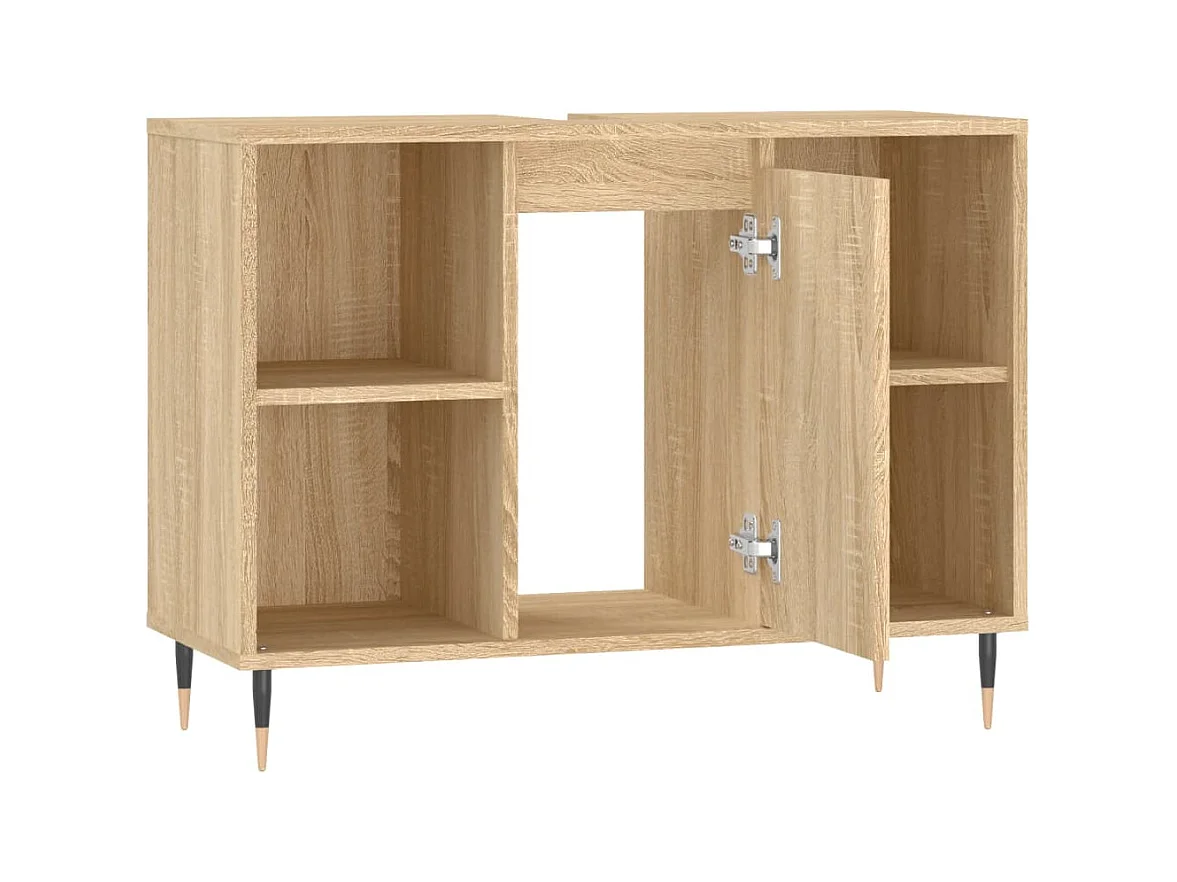 Armoire salle de bain chêne sonoma 80x33x60cm bois d'ingénierie FR93494