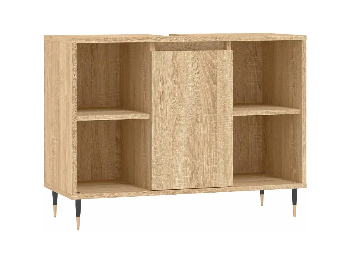 Armoire salle de bain chêne sonoma 80x33x60cm bois d'ingénierie FR93494