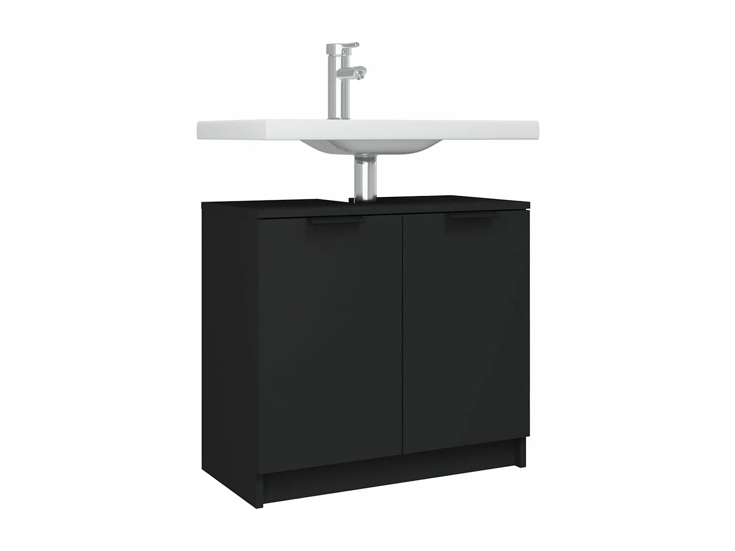 Armoire de salle de bain Noir 64,5x33,5x59 cm Bois d'ingénierie FR86963