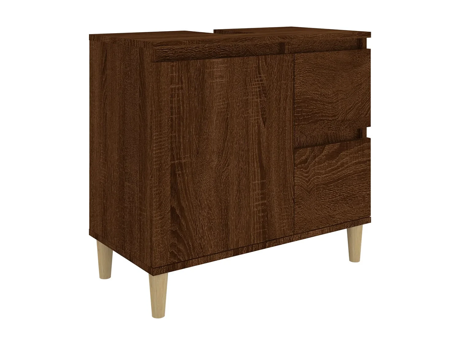 Armoire de bain chêne marron 65x33x60 cm bois d'ingénierie FR55499