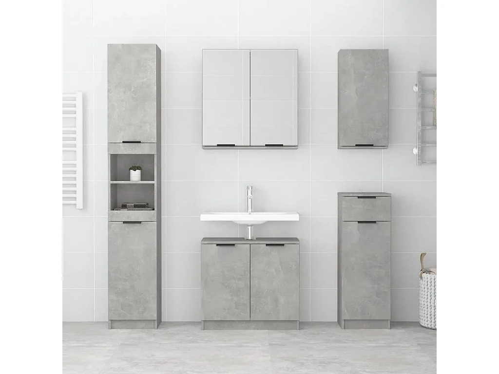 Armoire de bain Gris béton 64,5x33,5x59 cm Bois d'ingénierie FR99814