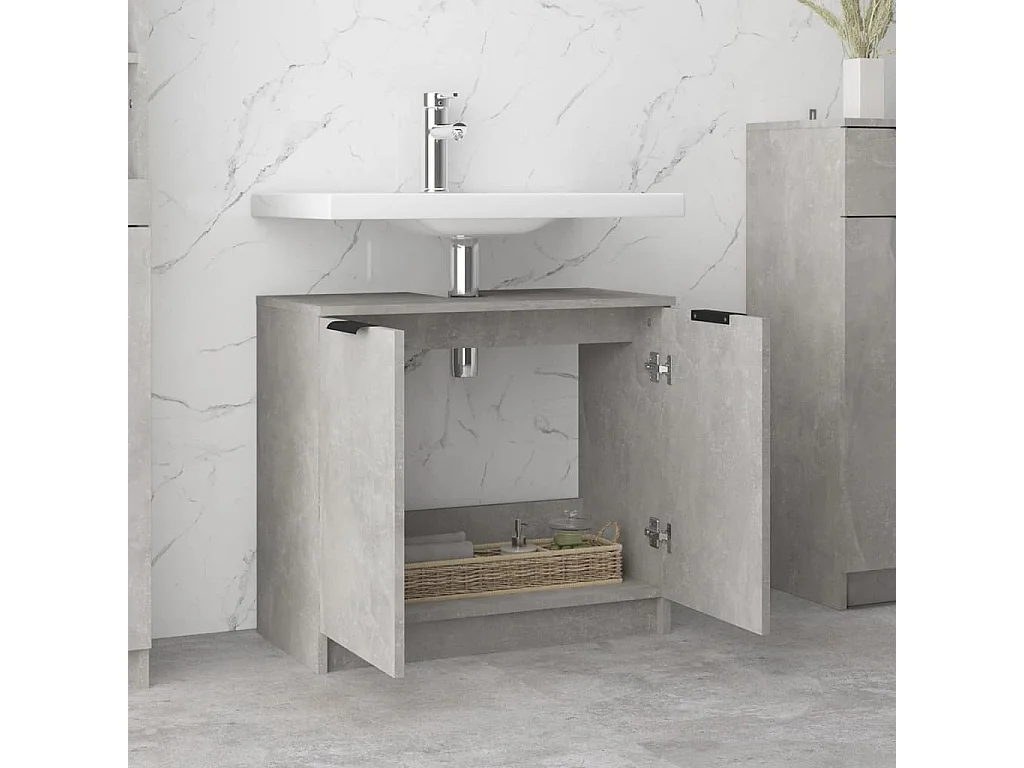 Armoire de bain Gris béton 64,5x33,5x59 cm Bois d'ingénierie FR99814