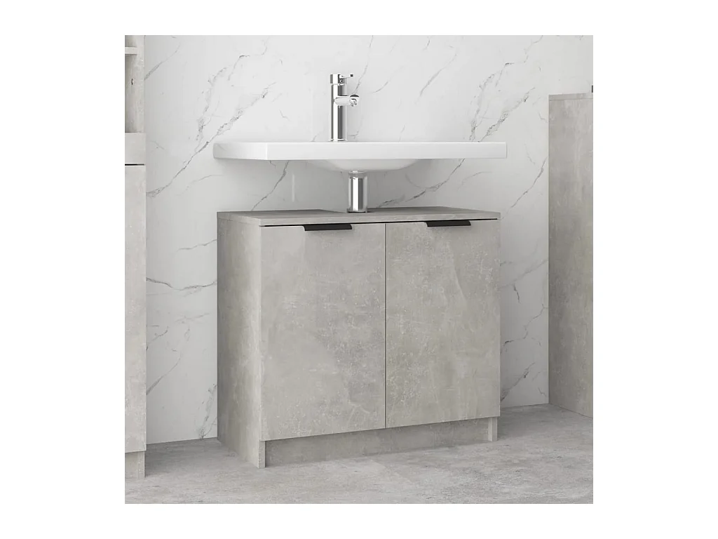 Armoire de bain Gris béton 64,5x33,5x59 cm Bois d'ingénierie FR99814