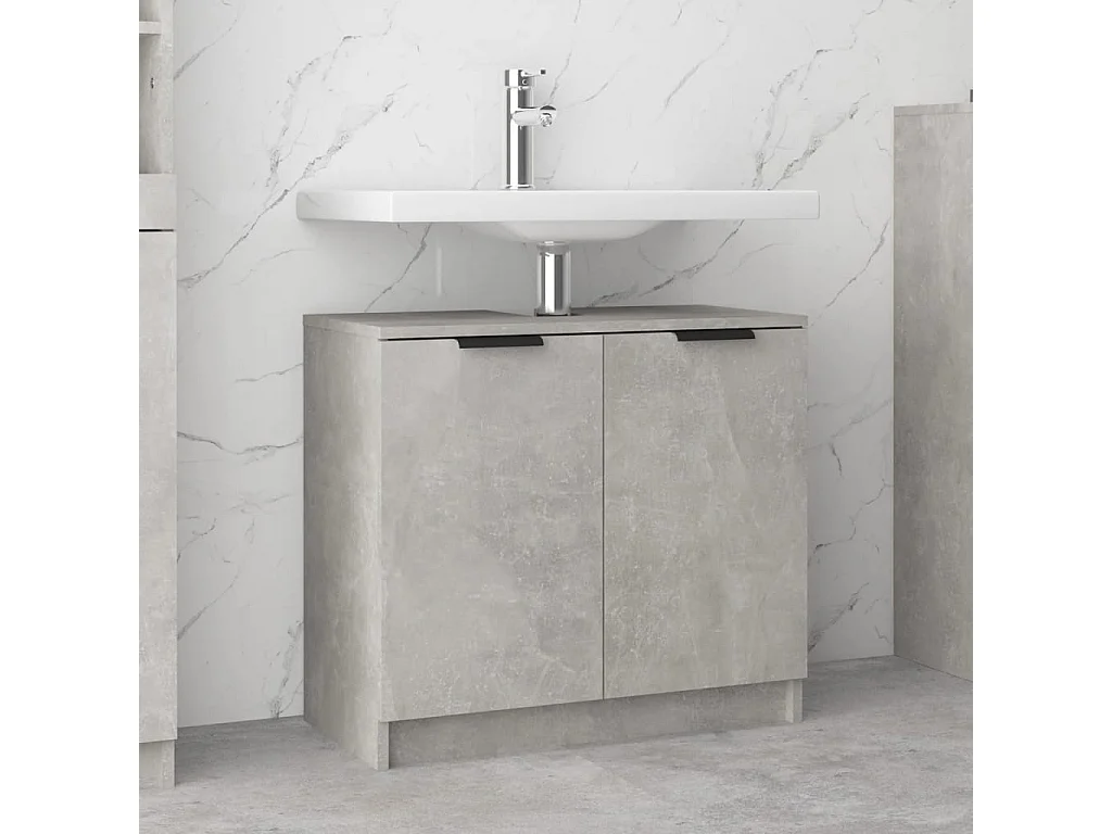 Armoire de bain Gris béton 64,5x33,5x59 cm Bois d'ingénierie FR99814