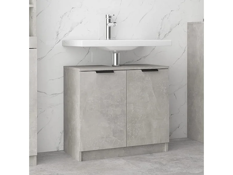 Armoire de bain Gris béton 64,5x33,5x59 cm Bois d'ingénierie FR99814