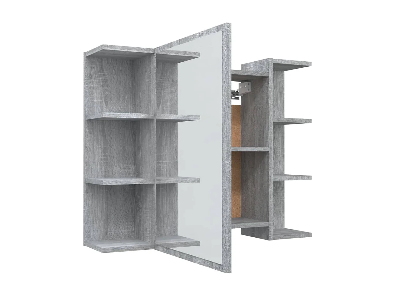 Armario de espejo baño contrachapada gris Sonoma 80x20,5x64 cm ES465813