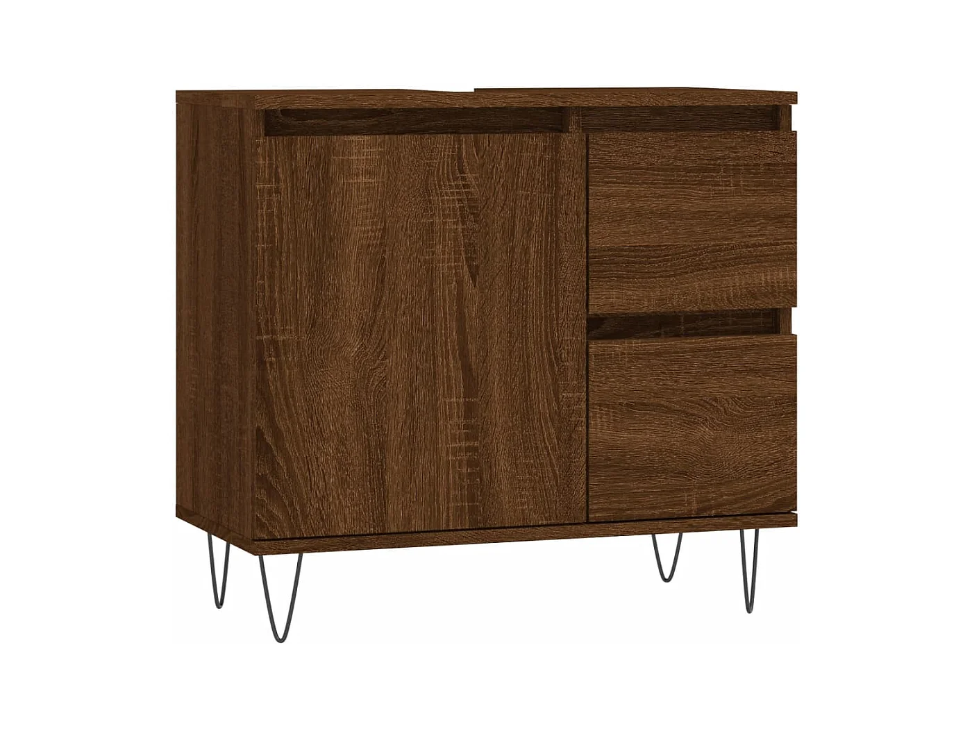 Armário casa de banho 65x33x60 cm madeira carvalho castanho PT170730