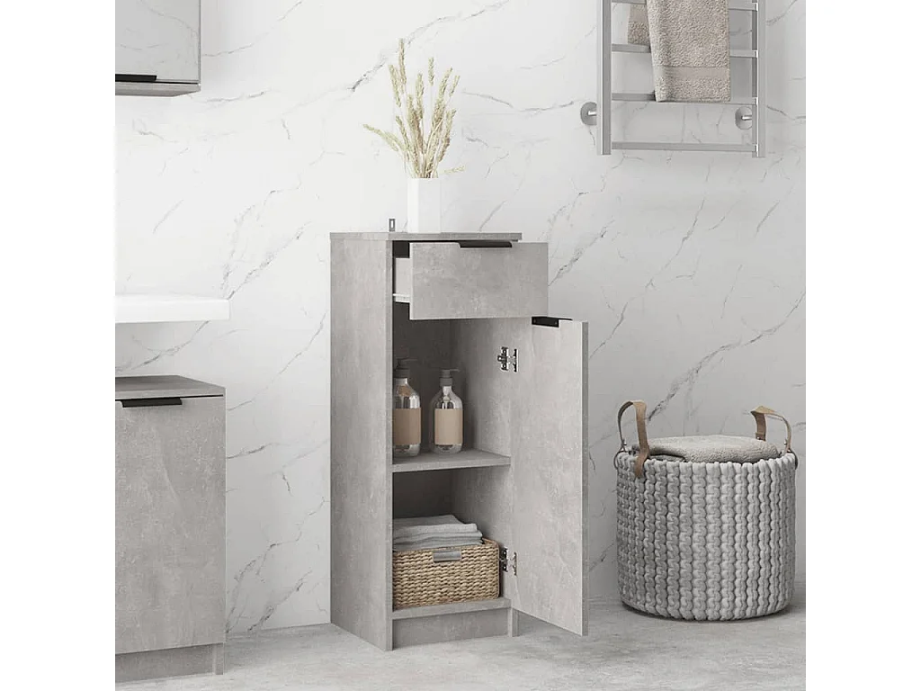 Armoire de salle de bain Gris béton 32x34x90 cm FR56962