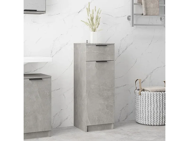 Armoire de salle de bain Gris béton 32x34x90 cm FR56962