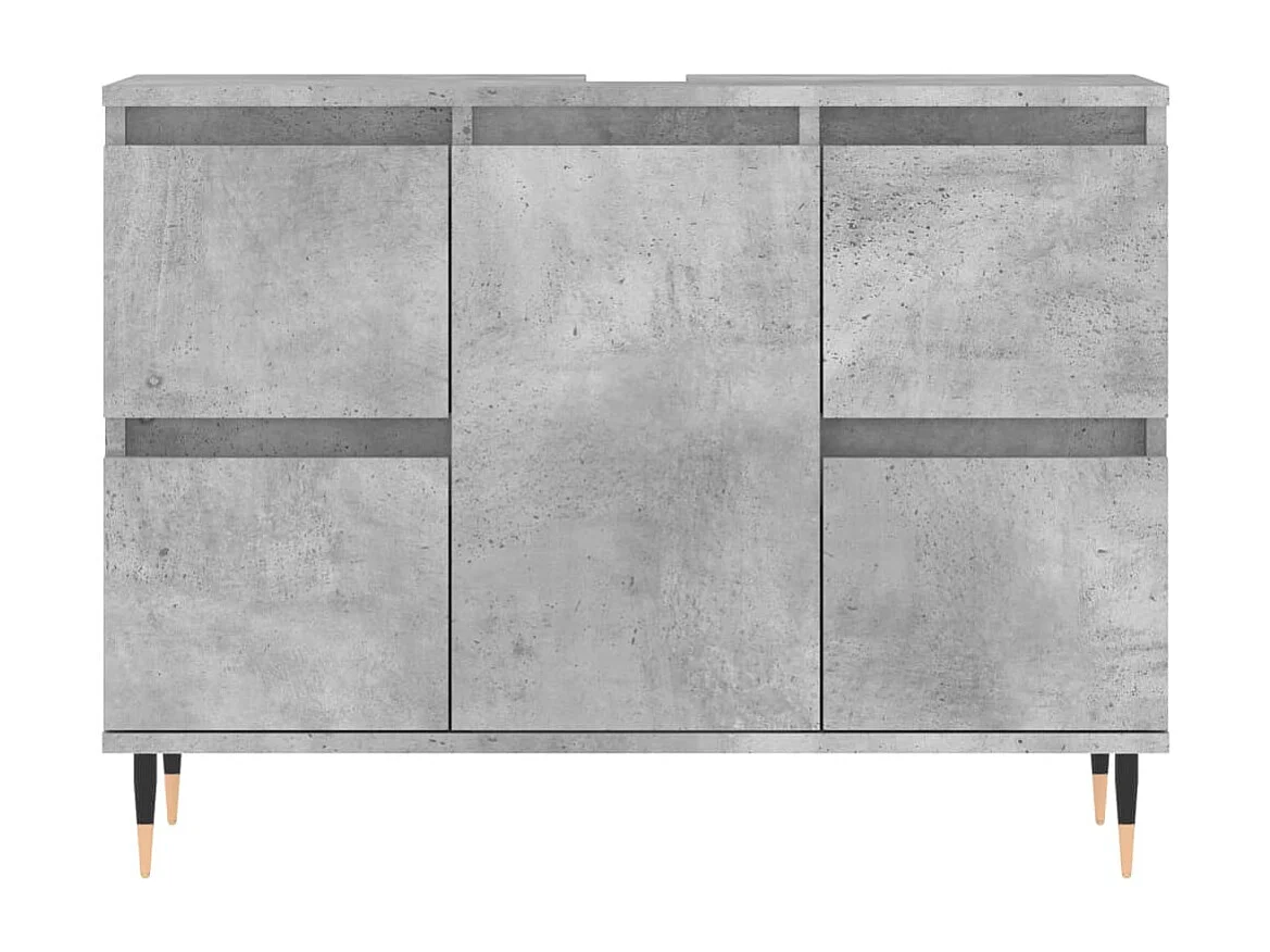 Mueble de baño madera de ingeniería gris hormigón 80x33x60 cm ES702964