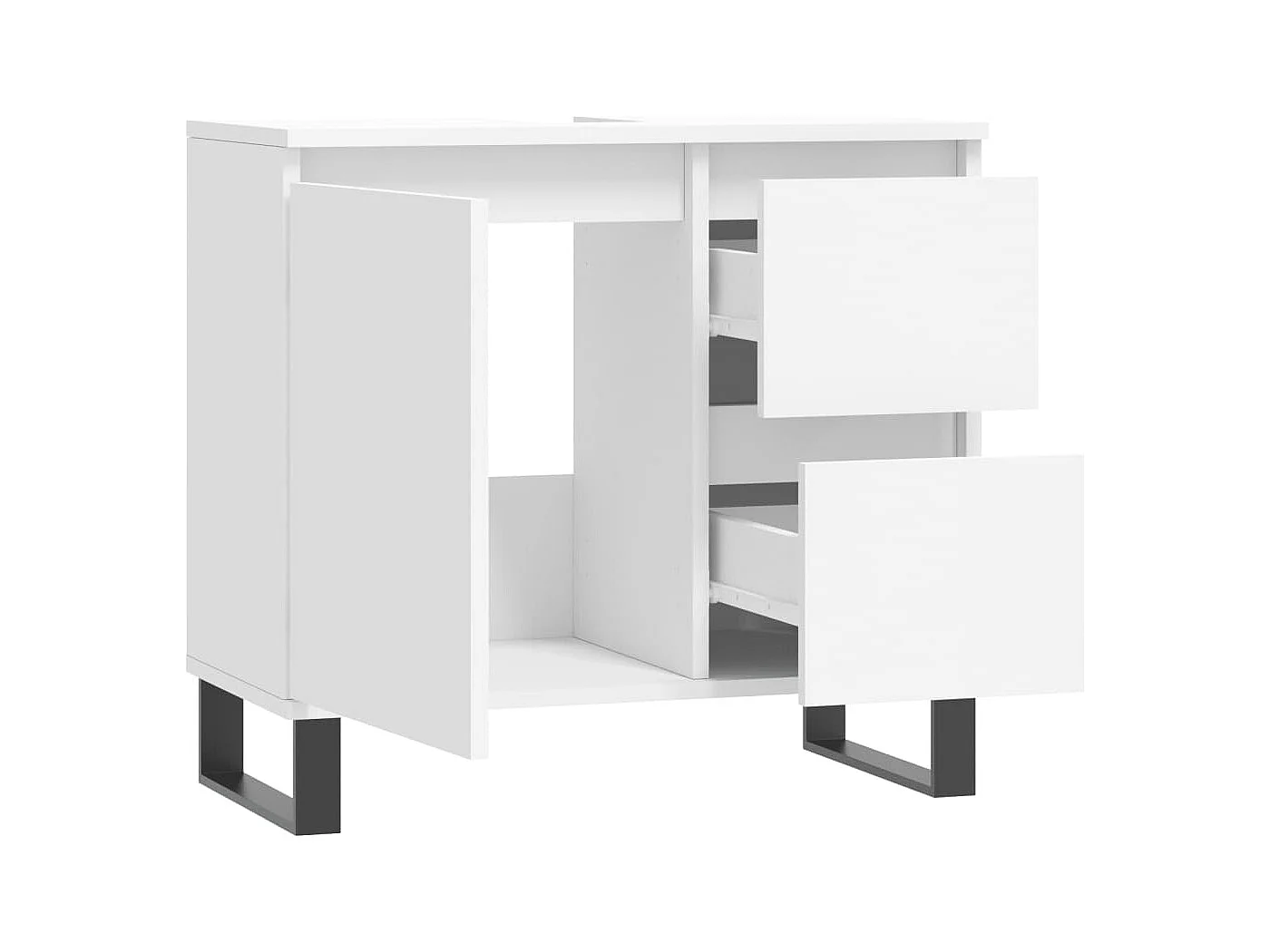 Armoire de salle de bain blanc 65x33x60 cm bois d'ingénierie FR93133