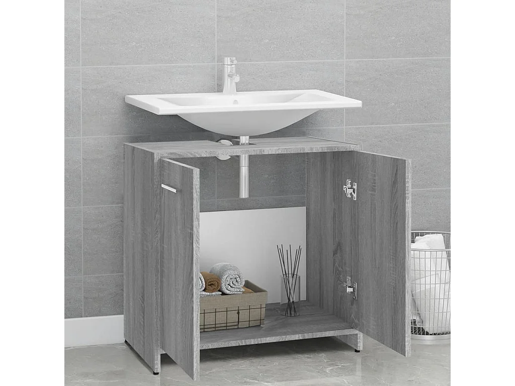 Armoire de bain Sonoma gris 60x33x60 cm Bois d'ingénierie FR90957