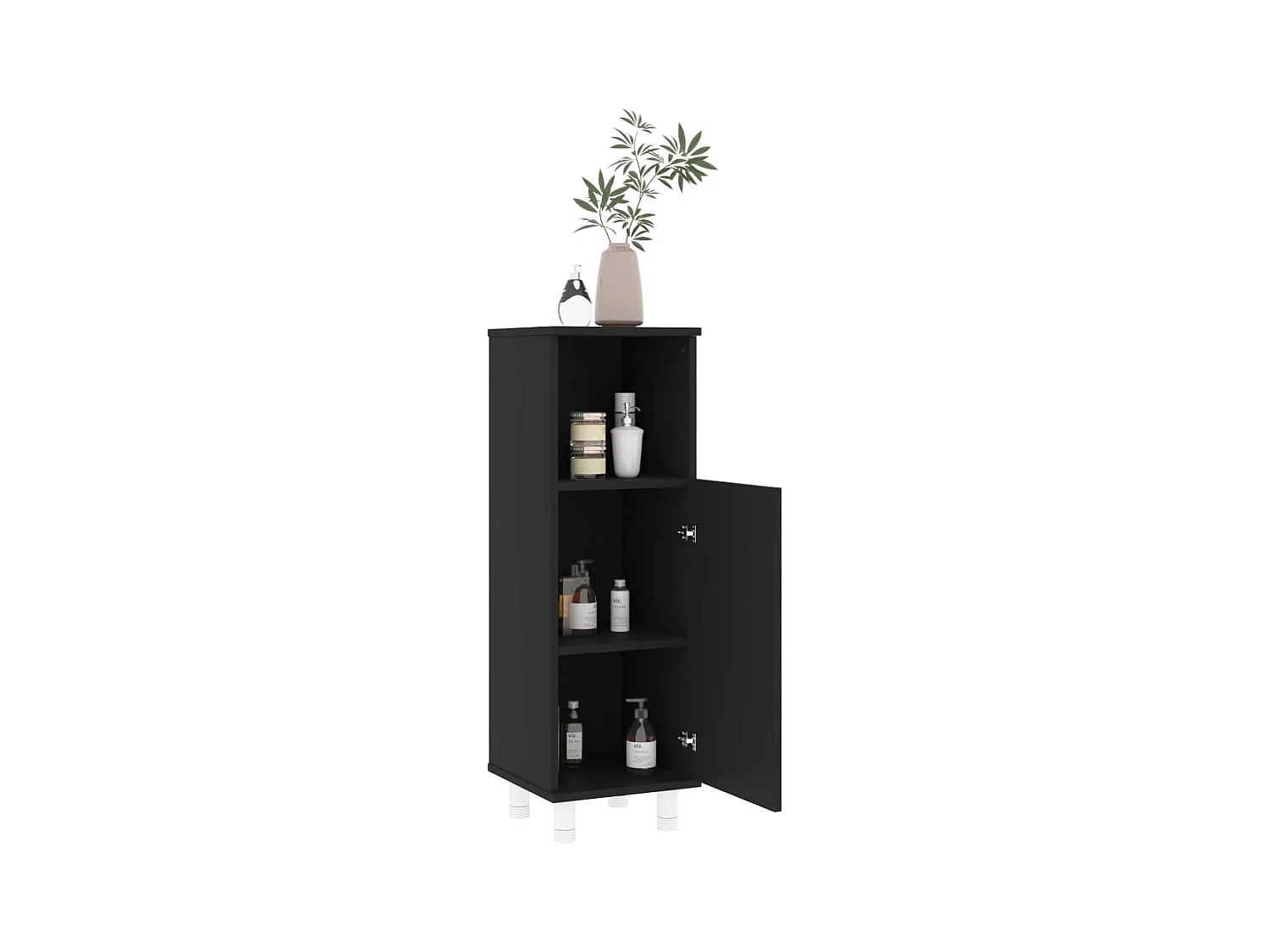 Armoire de salle de bain Noir 30x30x95 cm Aggloméré FR60893
