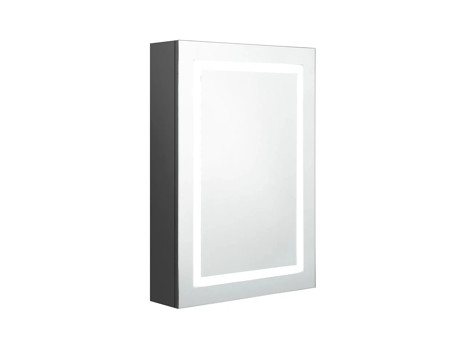 Armoire de salle de bain à miroir LED Gris 50x13x70 cm FR25855