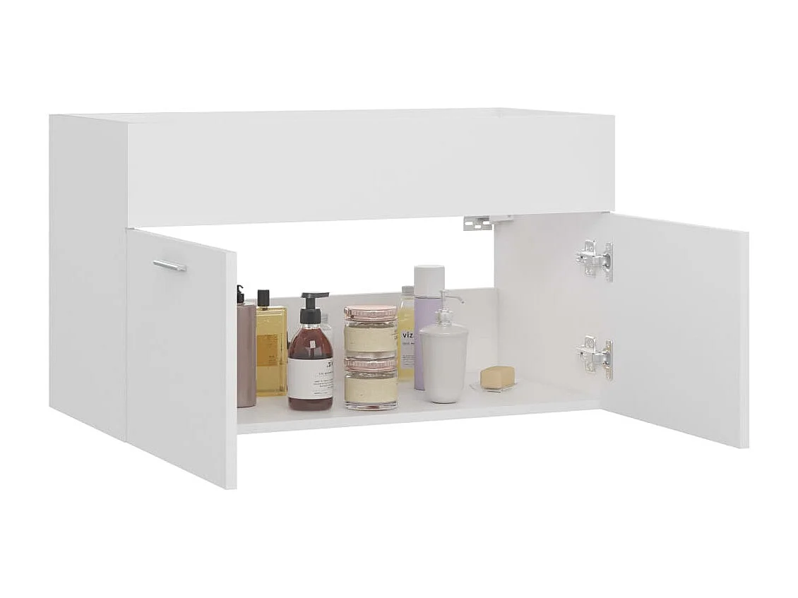 Meuble sous vasque Blanc 80x38,5x46 cm Aggloméré FR92411