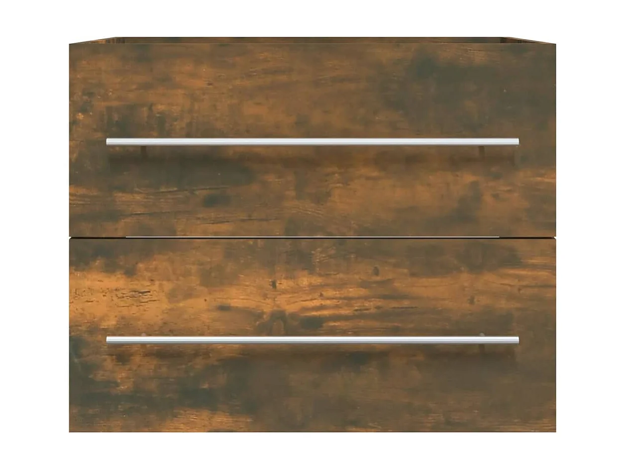 Armoire de lavabo Chêne fumé 60x38,5x48 cm Bois d'ingénierie FR21325