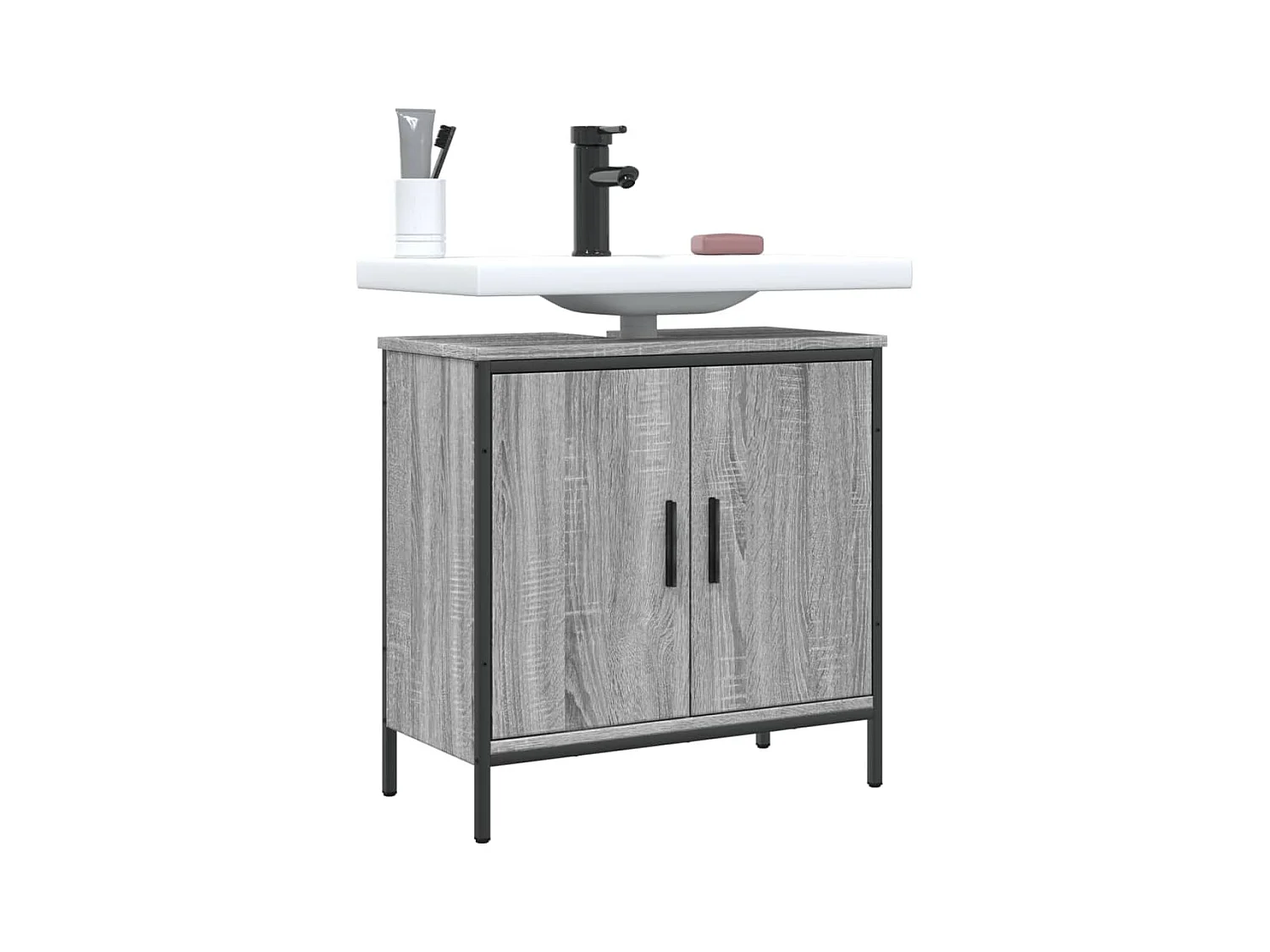 Meuble sous vasque sonoma gris 60x30x60 cm FR24795